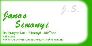 janos simonyi business card